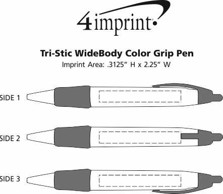 Imprint Area of Tri-Stic WideBody Color Grip Pen