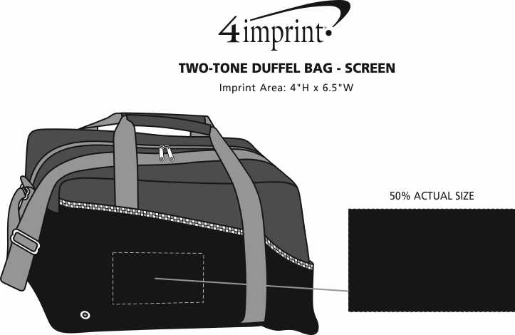 Imprint Area of Two-Tone Duffel Bag - Screen