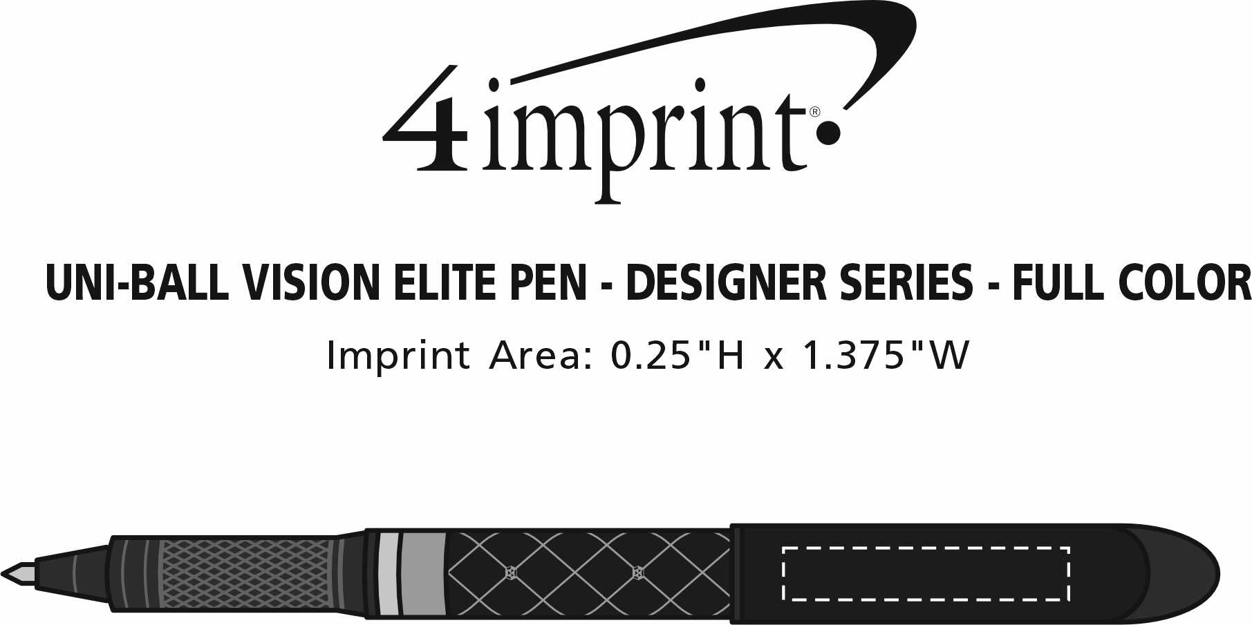 Imprint Area of uni-ball Vision Elite Pen - Designer Series - Full Color