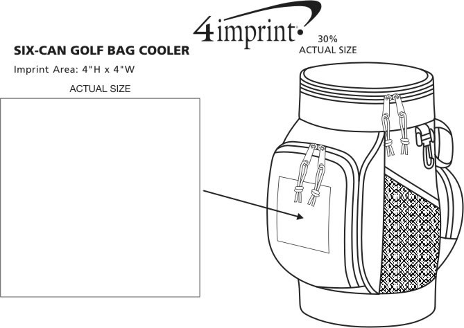 Imprint Area of 6-Can Golf Bag Cooler