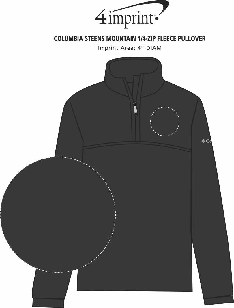 Imprint Area of Columbia Steens Mountain 1/4-Zip Fleece Pullover