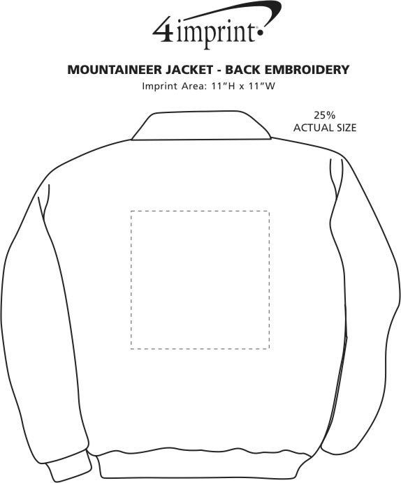 Imprint Area of Mountaineer Jacket - Back Embroidered
