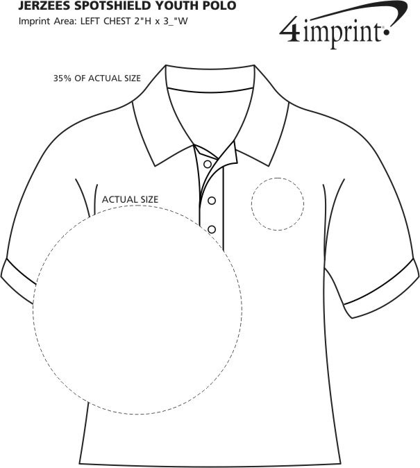 Imprint Area of Jerzees SpotShield Jersey Knit Shirt - Youth