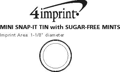 Imprint Area of Mini Snap-It Tin with Sugar-Free Mints
