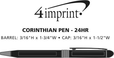 Imprint Area of Corinthian Metal Pen - 24 hr
