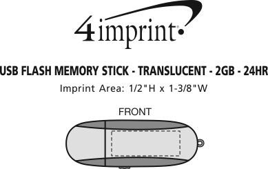 Imprint Area of USB Flash Memory Stick - Translucent - 2GB - 24 hr