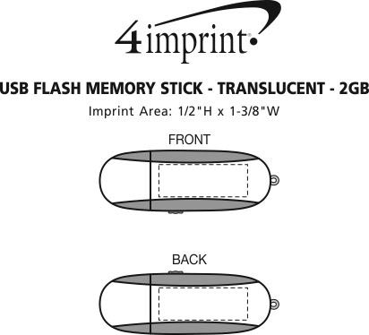 Imprint Area of USB Flash Memory Stick - Translucent - 2GB
