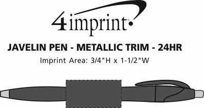 Imprint Area of Javelin Pen - Metallic Trim - 24 hr