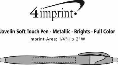 Imprint Area of Javelin Soft Touch Pen - Metallic - Brights - Full Color