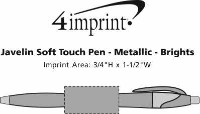 Imprint Area of Javelin Soft Touch Pen - Metallic - Brights