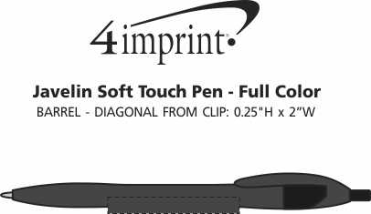 Imprint Area of Javelin Soft Touch Pen - Full Color