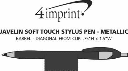 Imprint Area of Javelin Soft Touch Stylus Pen - Metallic