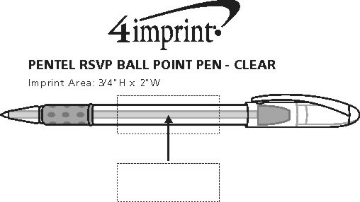 Imprint Area of Pentel RSVP Pen - Clear