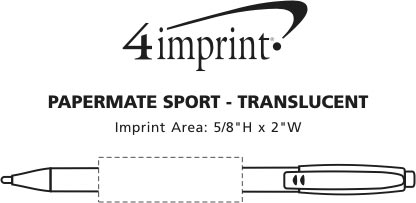 Imprint Area of Paper Mate Sport Pen - Translucent