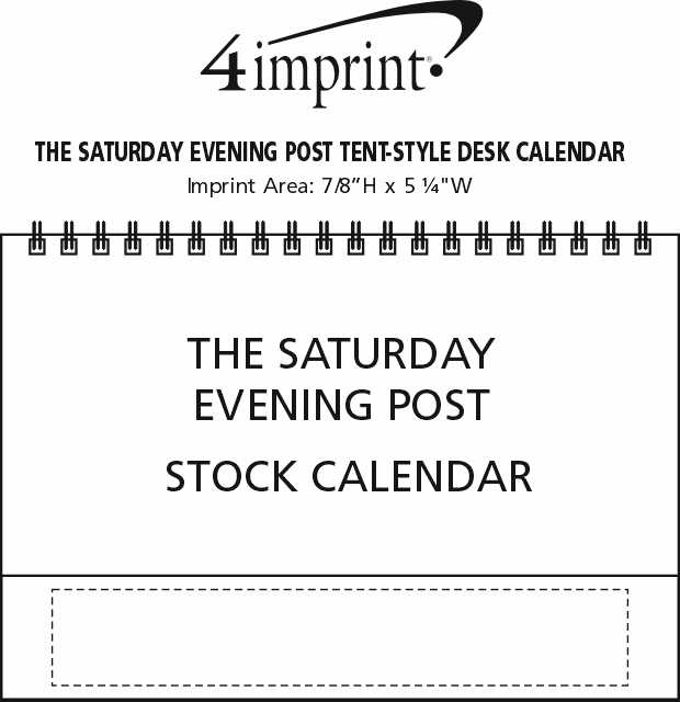Imprint Area of The Saturday Evening Post Tent-Style Desk Calendar