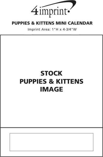 Imprint Area of Puppies & Kittens Calendar - Mini