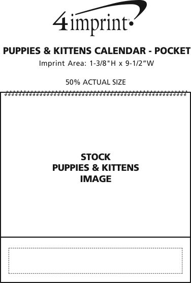Imprint Area of Puppies & Kittens Calendar - Pocket