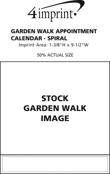 Imprint Area of Garden Walk Calendar - Stapled