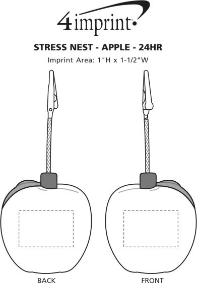 Imprint Area of Note Nest Clip - Stress Apple - 24 hr