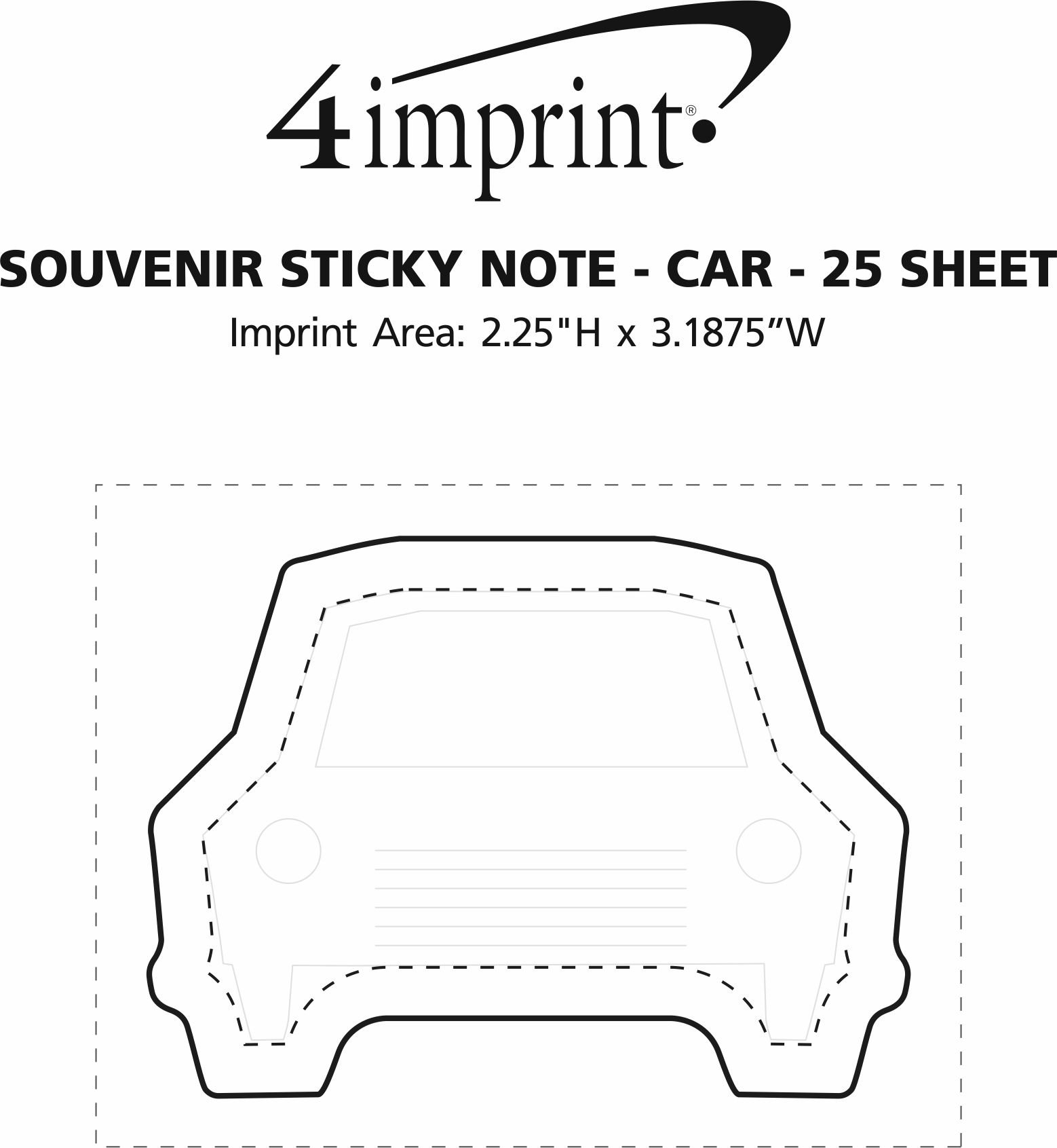 Souvenir Sticky Note Car 25 Sheet 692725CR