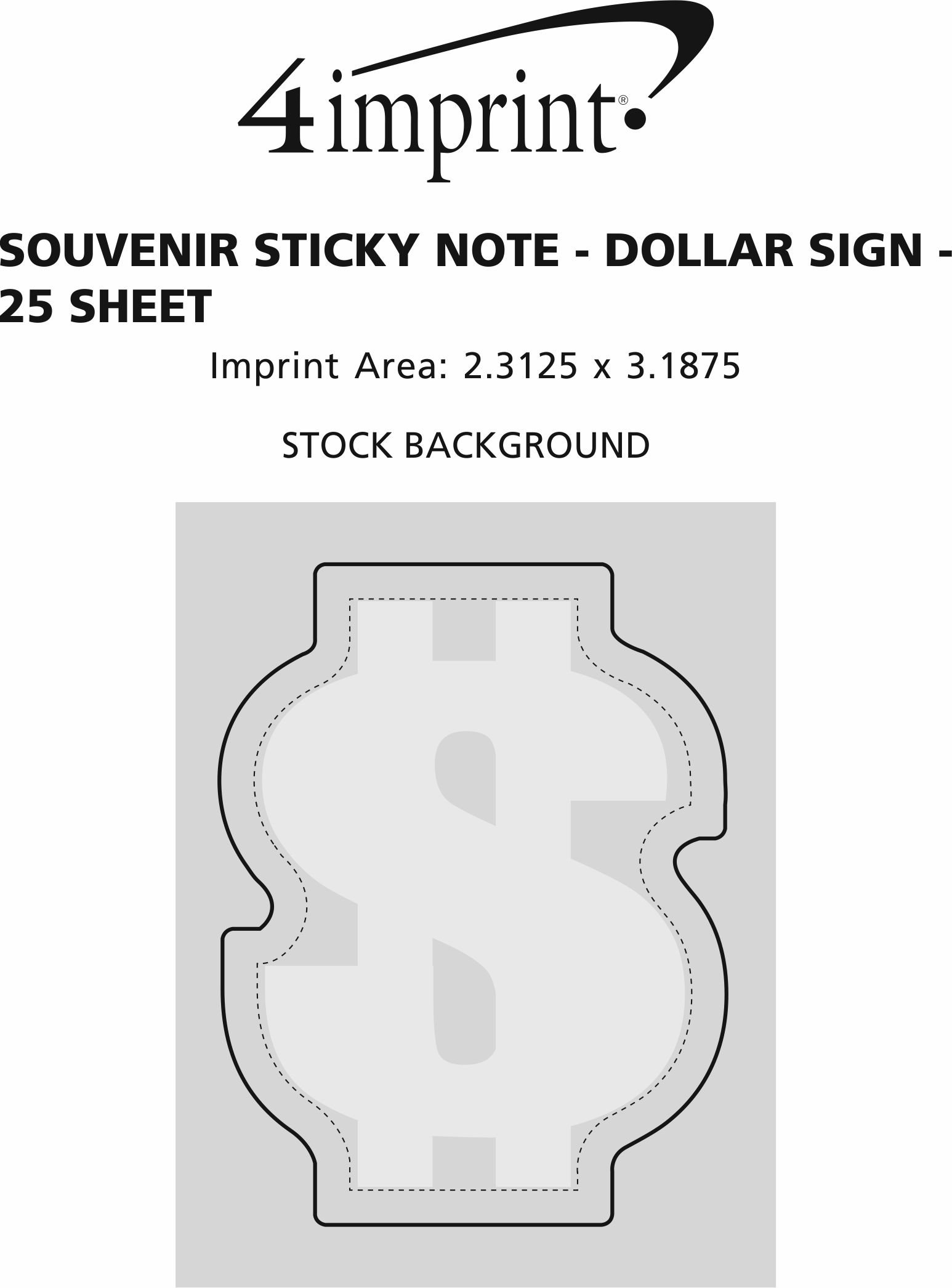 Souvenir Sticky Note Dollar Sign 25 Sheet 692725DS