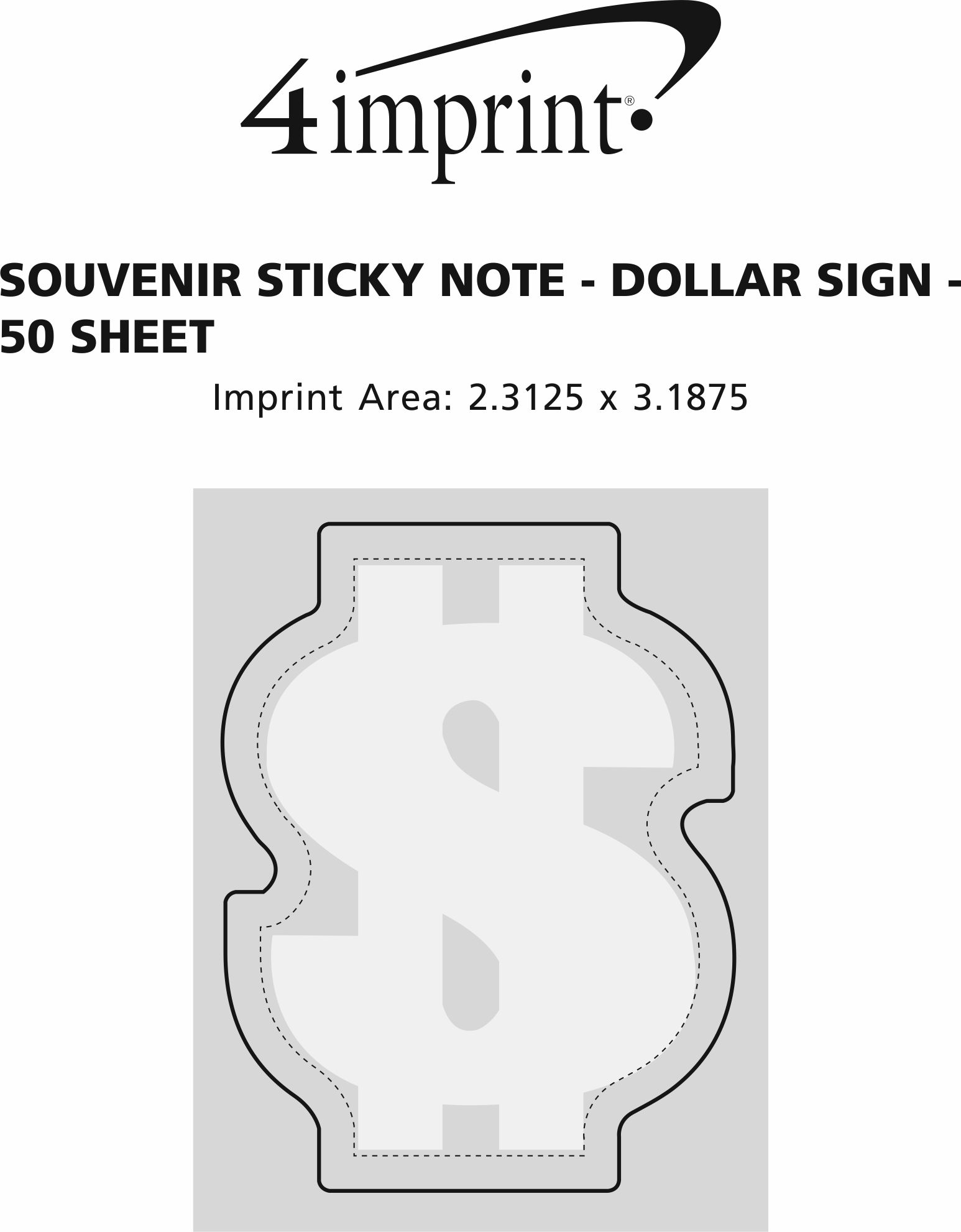 Souvenir Sticky Note Dollar Sign 50 Sheet 692750DS