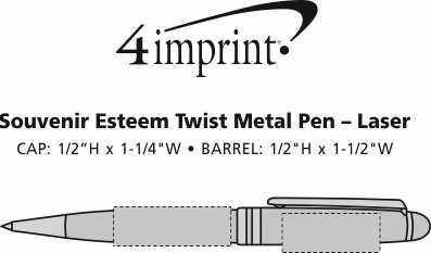Imprint Area of Souvenir Esteem Twist Metal Pen