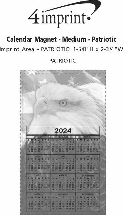 Imprint Area of Calendar Magnet - Medium - Patriotic