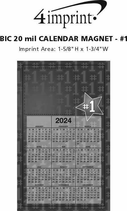 Imprint Area of Calendar Magnet - Medium - #1