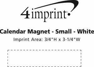 Imprint Area of Calendar Magnet - Small - White