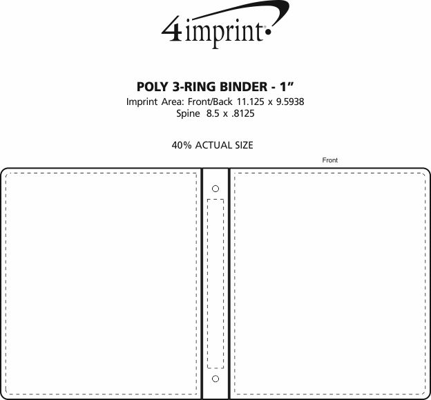 Imprint Area of Poly 3-Ring Binder - 1"