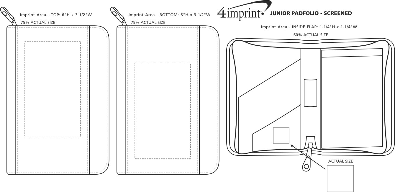 Imprint Area of Junior Padfolio - Screen