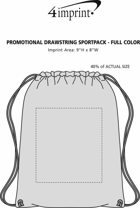 Imprint Area of Promotional Drawstring Sportpack - Full Color