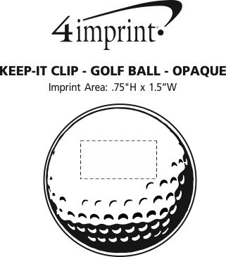Imprint Area of Keep-it Clip - Golf Ball - Opaque
