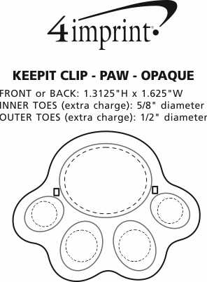 Imprint Area of Keep-it Clip - Paw - Opaque