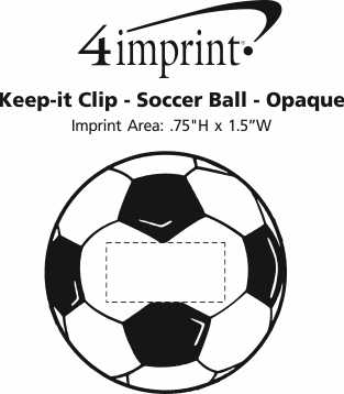 Imprint Area of Keep-it Clip - Soccer Ball - Opaque