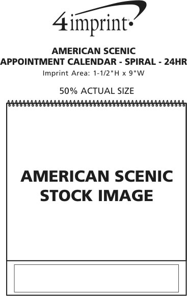 Imprint Area of American Scenic Appointment Calendar - Spiral - 24 hr