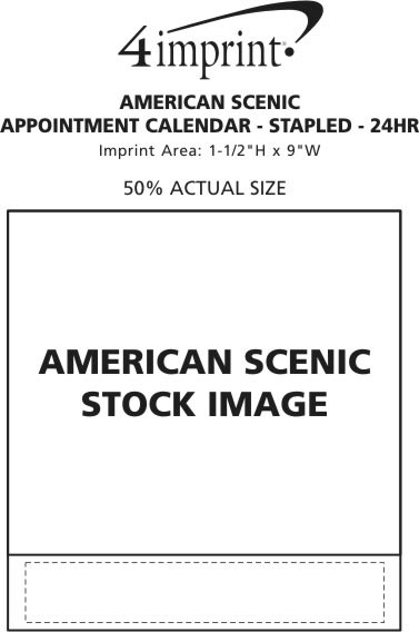 Imprint Area of American Scenic Appointment Calendar - Stapled - 24 hr