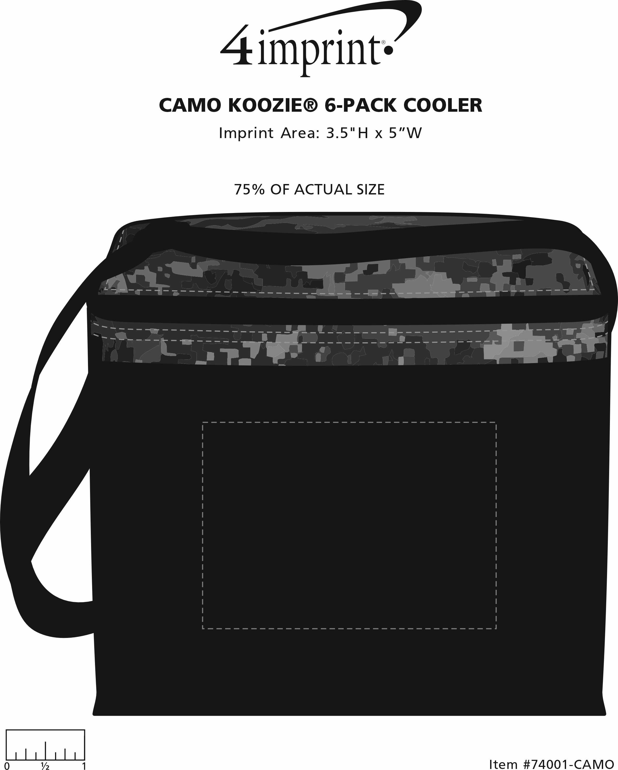 Imprint Area of Camo Koozie® 6-Pack Kooler