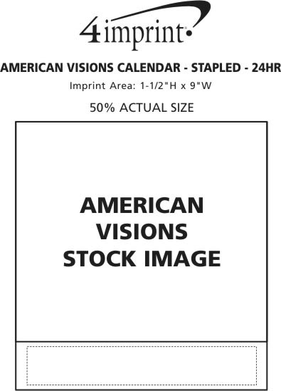 Imprint Area of America Visions Calendar - Stapled - 24 hr