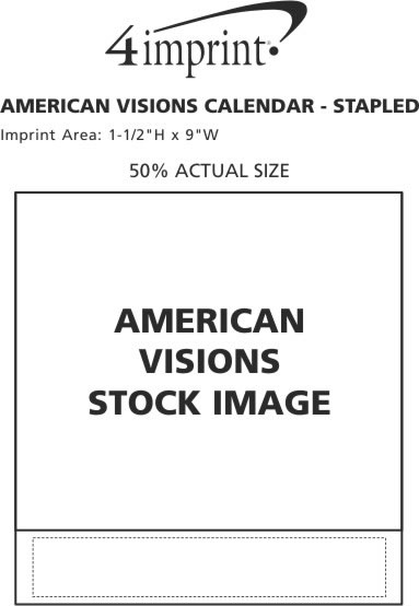 Imprint Area of America Visions Calendar - Stapled
