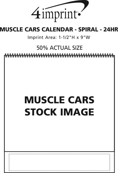 Imprint Area of Muscle Cars Calendar - Spiral - 24 hr