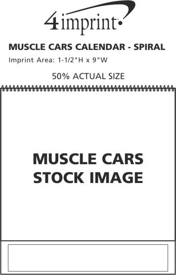 Imprint Area of Muscle Cars Calendar - Spiral