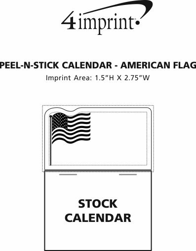 Imprint Area of Peel-N-Stick Calendar - American Flag