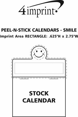 Imprint Area of Peel-N-Stick Calendar - Smile