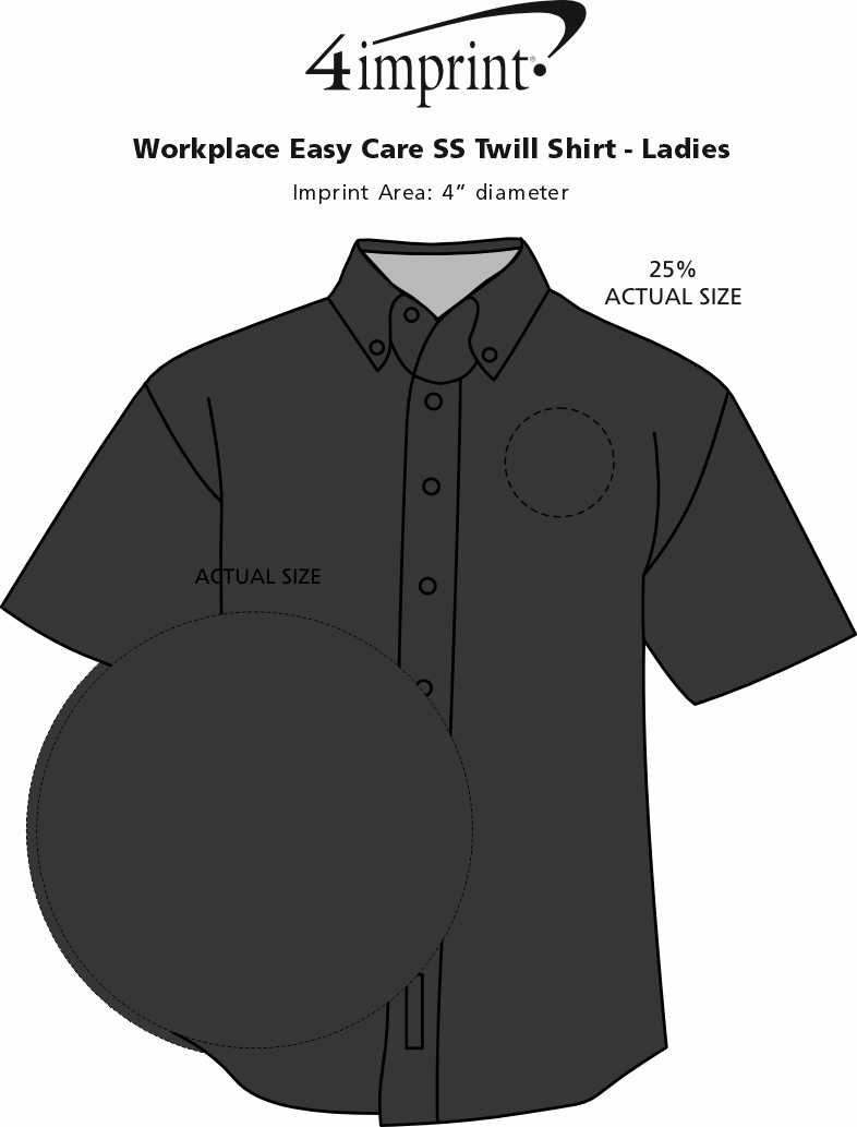 Imprint Area of Workplace Easy Care SS Twill Shirt - Ladies'