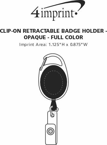 Imprint Area of Clip-On Retractable Badge Holder - Opaque - Full Color