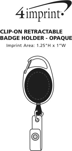 Imprint Area of Clip-On Retractable Badge Holder - Opaque