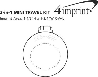 Imprint Area of 3-in-1 Mini Travel Kit