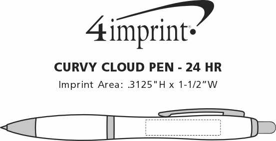 Imprint Area of Curvy Cloud Pen - 24 hr